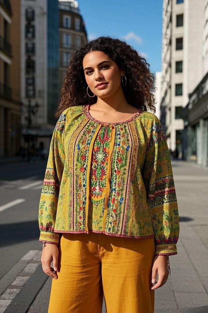 Peasant Blouse + Wide-Leg Pants