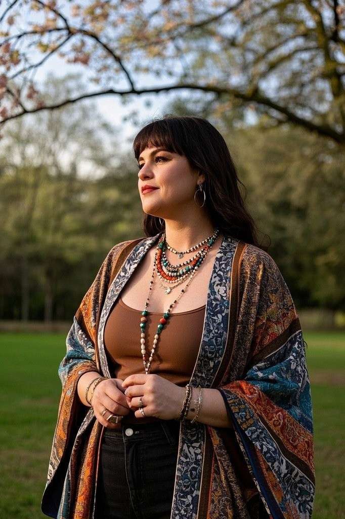 Lightweight Kimono & High-Waisted Pants