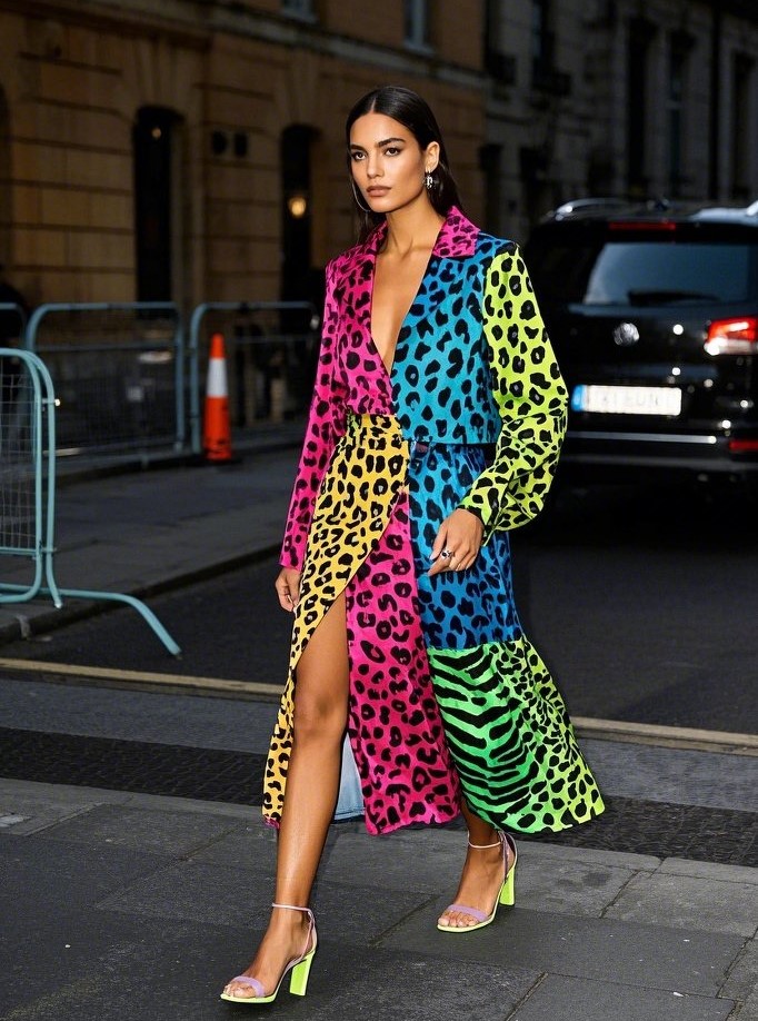 4. Colorful Animal Print Dress: Because Why Not?