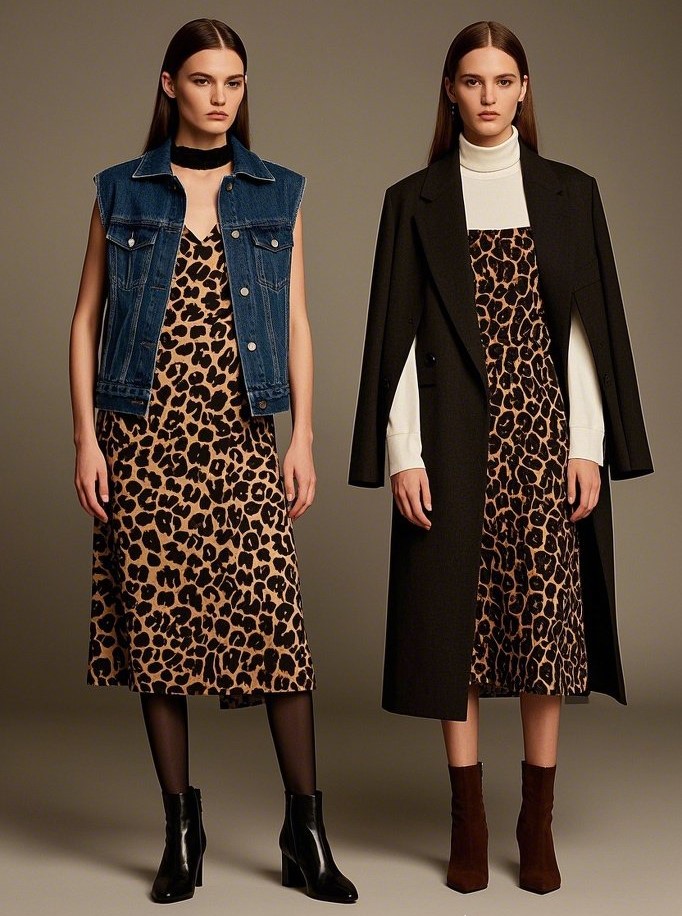 7. Layer It Up: Animal Print Dresses for Transitional Weather