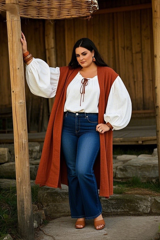2. Layered, Loose-Fitting Tops
