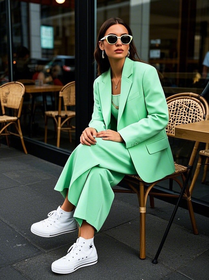 5. Skirt Suits & Platform Sneakers
