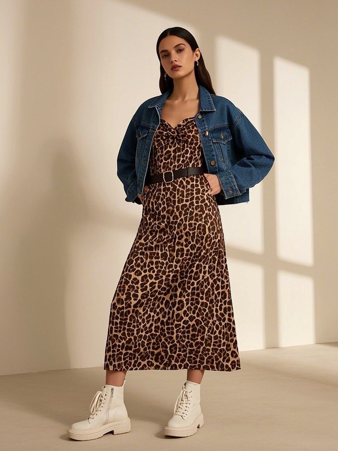 1. The Classic Leopard Midi Dress