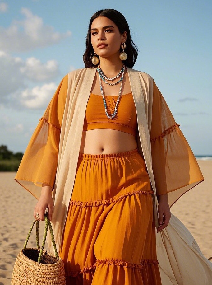 5. Tiered Skirts with Cropped Tops