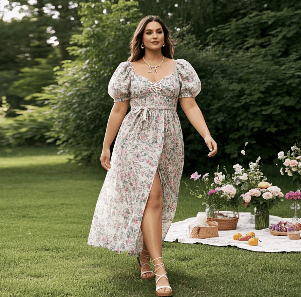 The Floral Maxi With Puff Sleeves