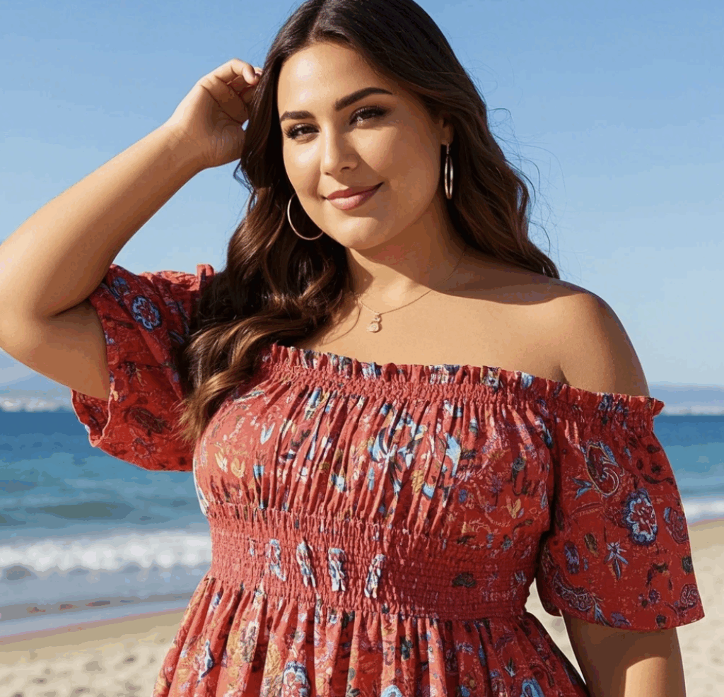 Off-Shoulder Smocked Dress