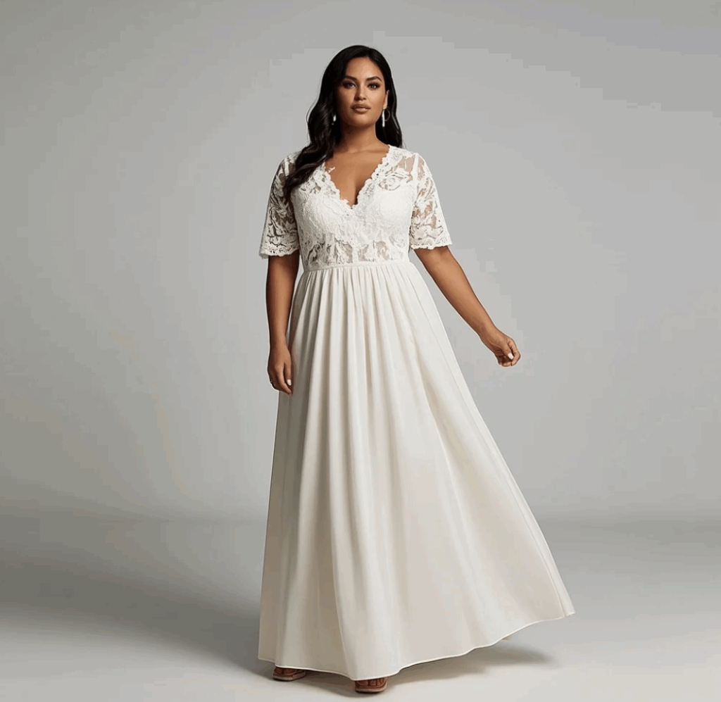 Lace-Panel Boho Gown