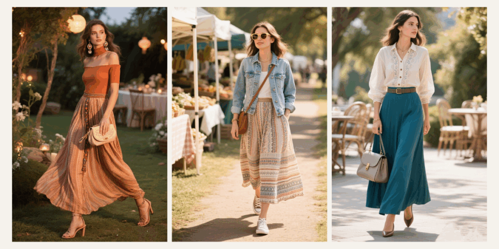 10 Boho Maxi Skirt Outfits to Perfect Your Free-Spirited Wardrobe