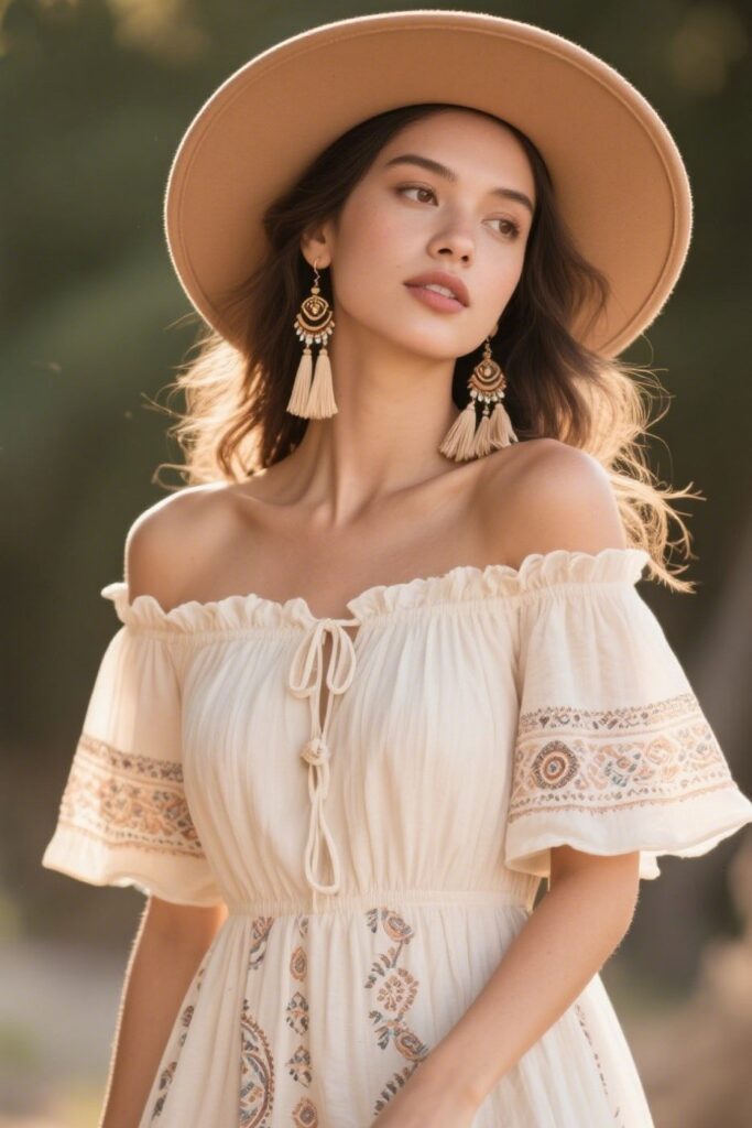 2. Off-the-Shoulder Ruffled Midi Dress
