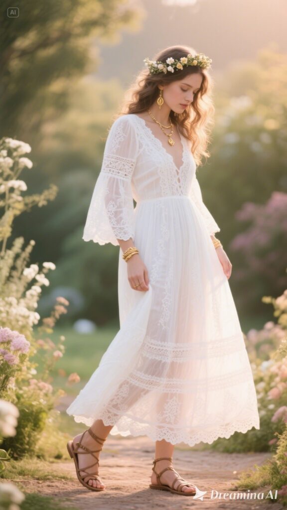 1. Ethereal White Lace Maxi Dress