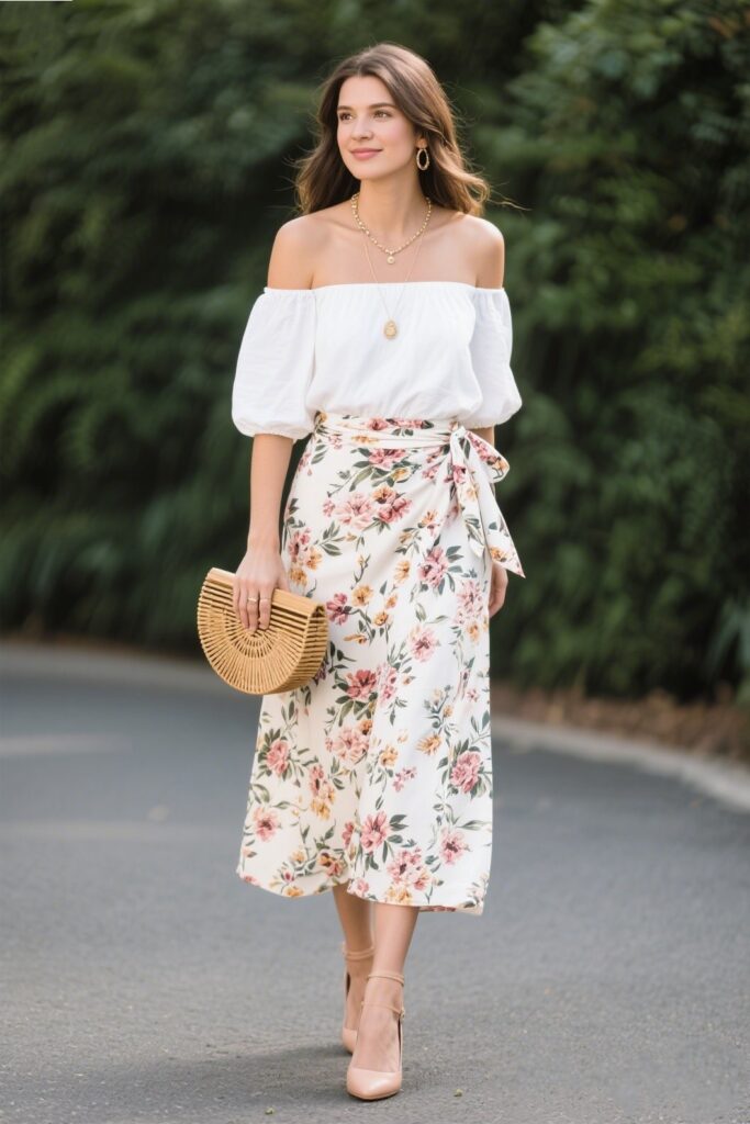 🧶 5. Off-Shoulder Top: Romantic and Elegant