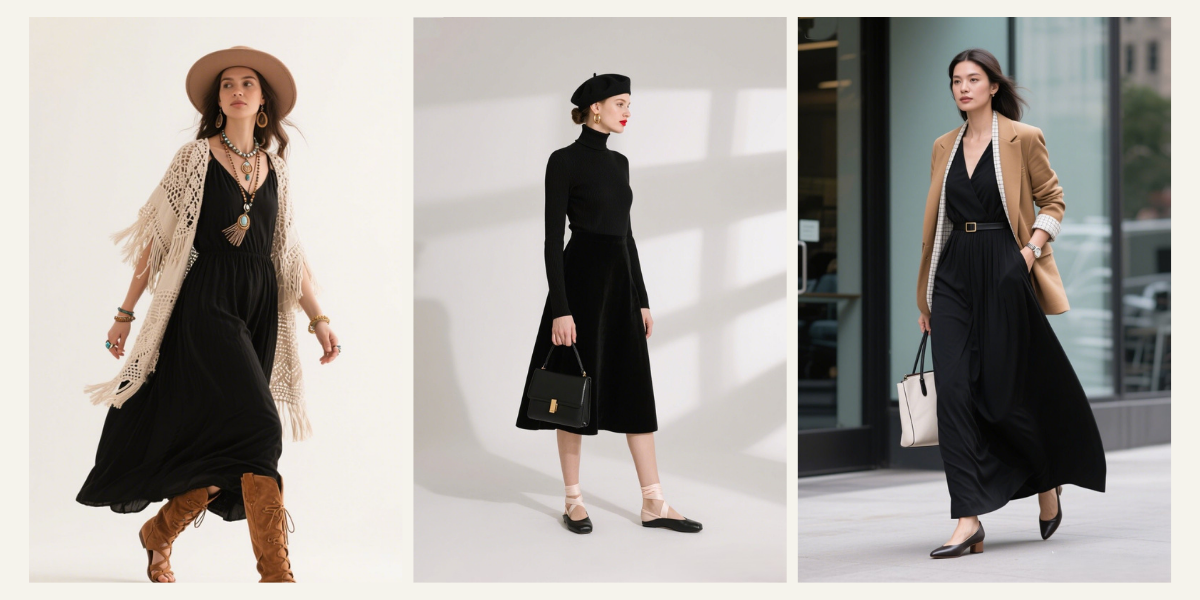 5 Creative Ways to Style a Black Maxi Dress