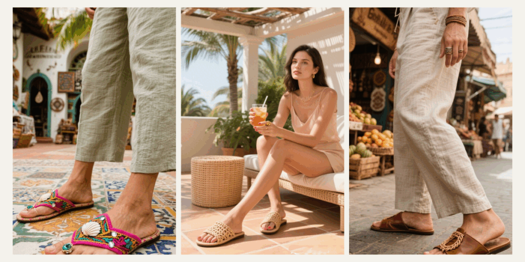 Tropical Footwear & Foot Accessory Styling: 10 Vacation-Ready Looks