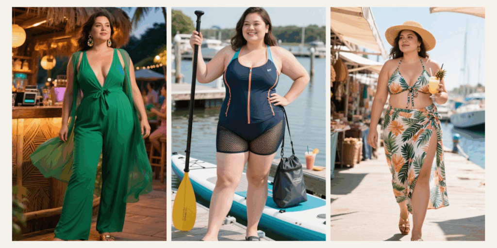 10 Chic Conservative Bikini Looks for Plus-Size Women in Tropical Settings