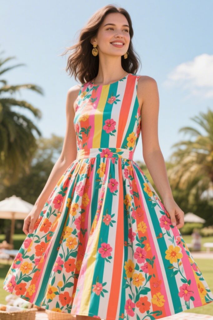 5. The Printed or Colorful A-Line – Let Your Shape Shine Loudly