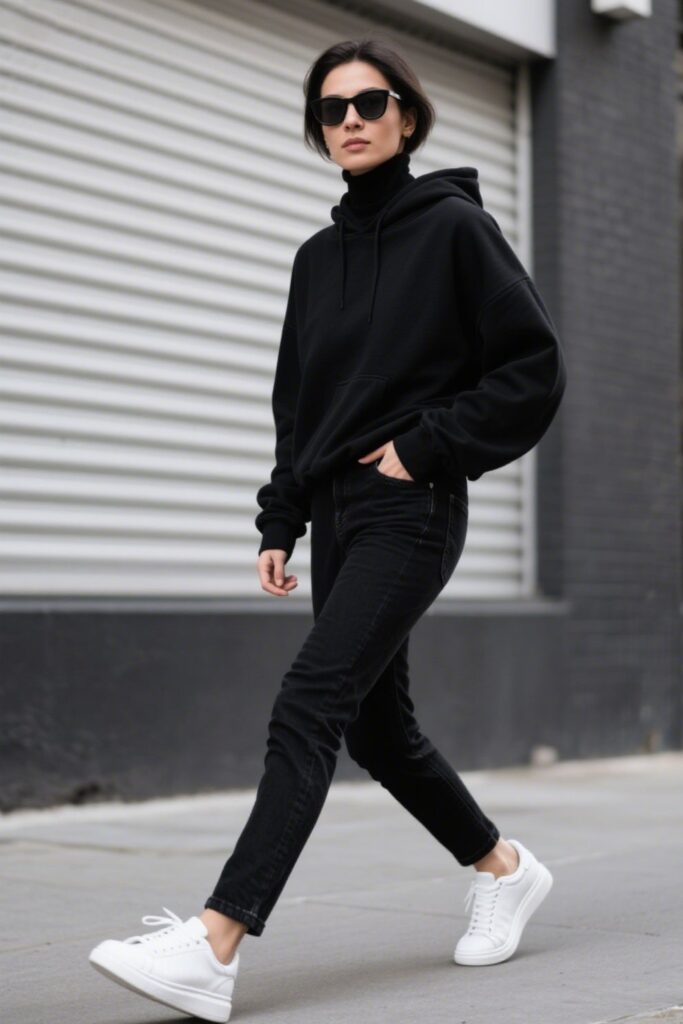 🖤 2. Monochrome Magic – All-Black Ensemble