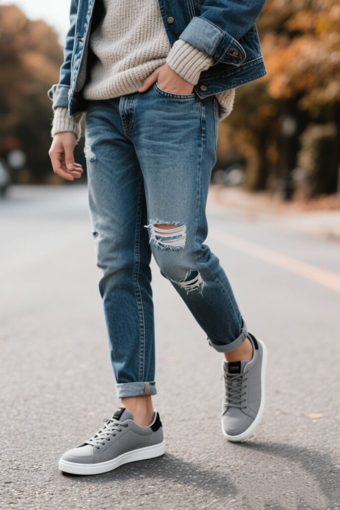 3. Gray Sneakers – The Underrated Hero