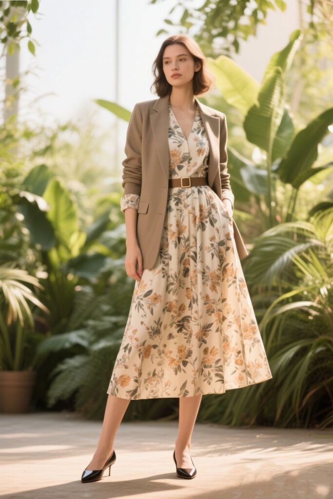 The Printed A-Line Midi
