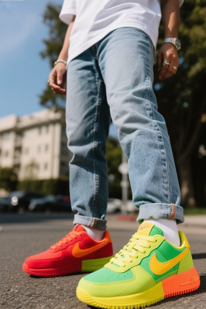 5. Bold-Colored Sneakers – Add That Pop