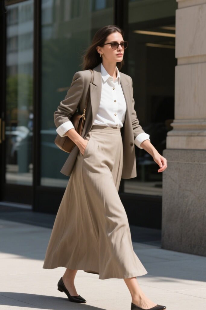 4. The Work-Ready Look – With a Blazer & Button-Down