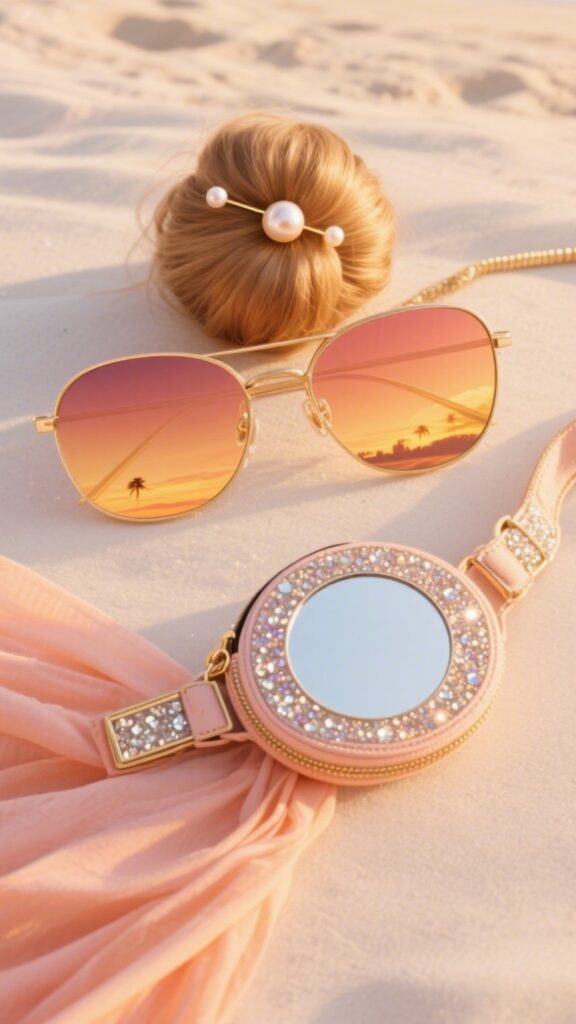 10. Ombre Shades + Mirror Belt Bag + Pearl Hair Pins