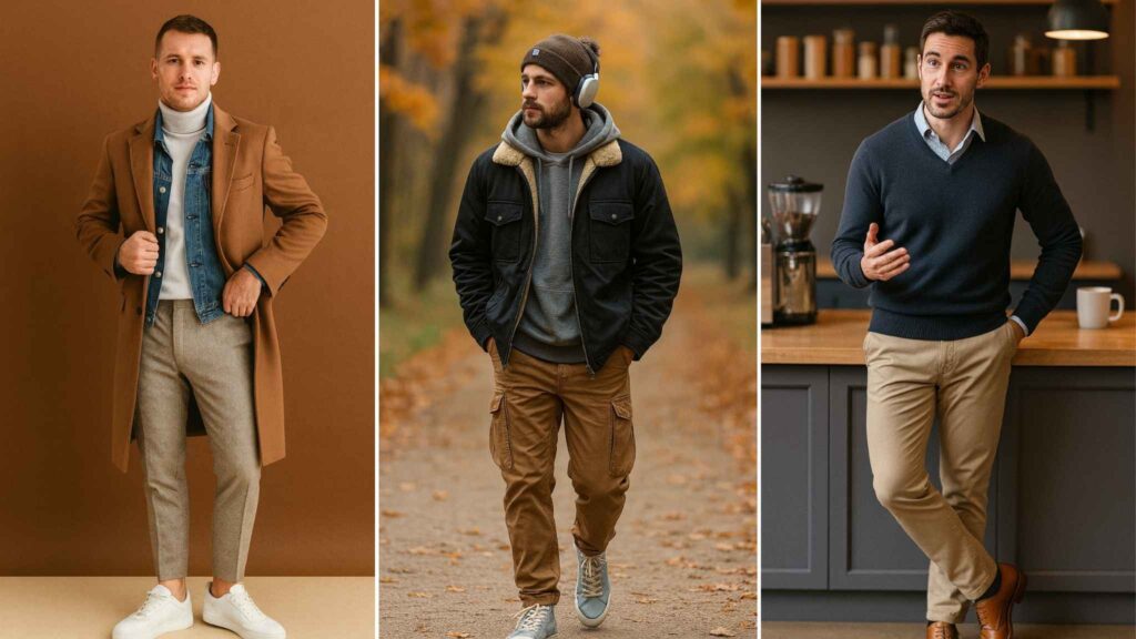 Camel, Charcoal, and Comfort: 10 Fall Aesthetic Outfits for Men