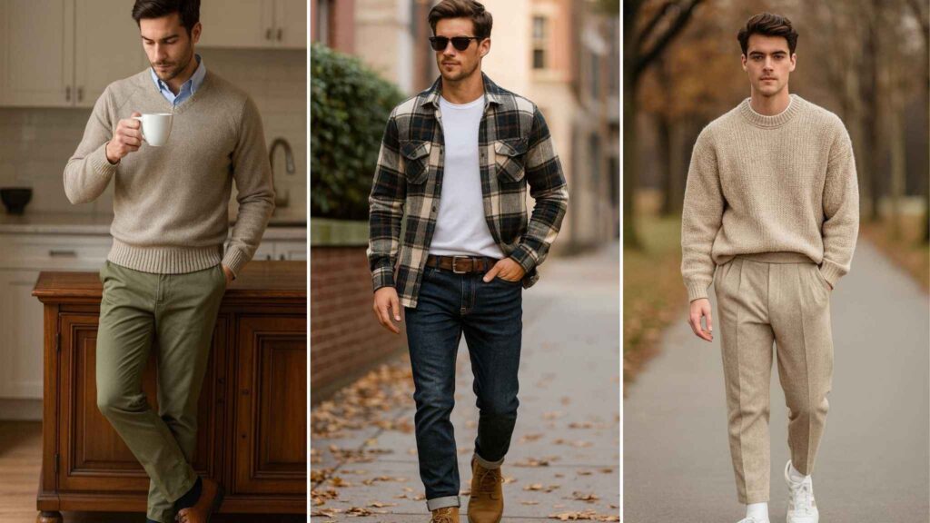 Café-To-Cabin Neutrals: 10 Fall Aesthetic Outfits For Men