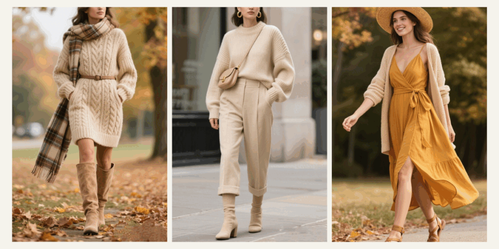 Fall Aesthetic Outfits for Women: Boots & Sandals Edition