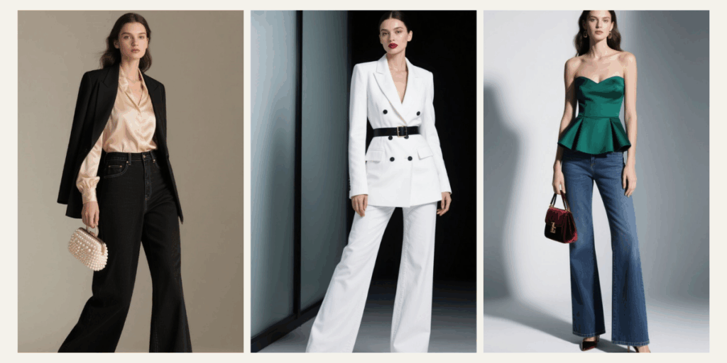 🍂 10 Formal Wide-Leg Jeans Outfits for Women This Fall