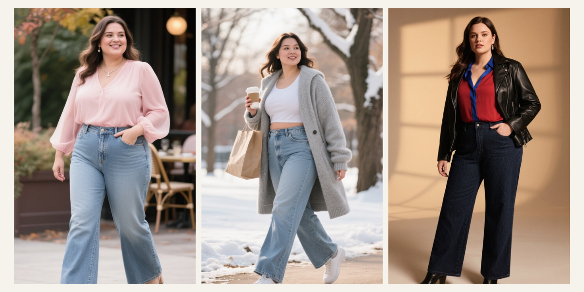 10 Wide-Leg Jeans Outfits for Plus-Size Women This Fall 🍂👖