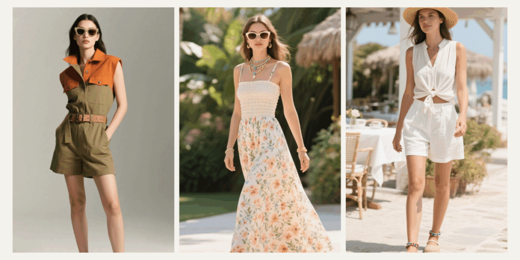 Tropical Women's Fashion Style: 10 Sleeveless Staples with Pinterest Vibes 🌴☀️