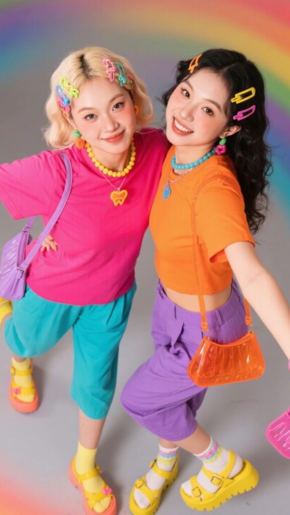🌈 10. Rainbow Twins (Content Creation Day)