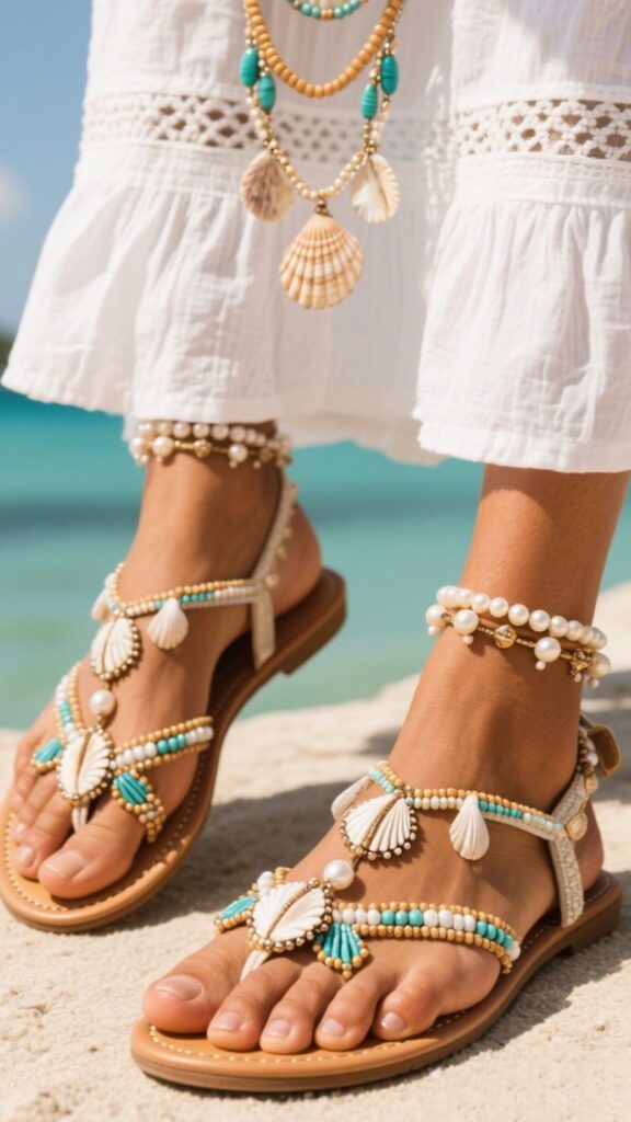 Beaded Flat Sandals ✨ 