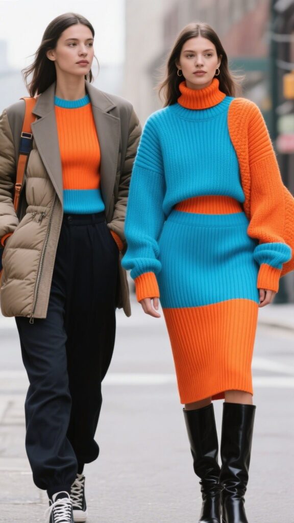 8. Vibrant Knit Sets 🧶