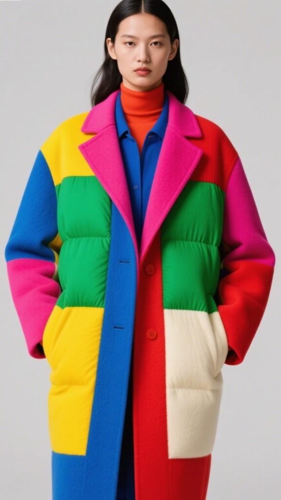 7. Color-Blocked Outerwear 🎨