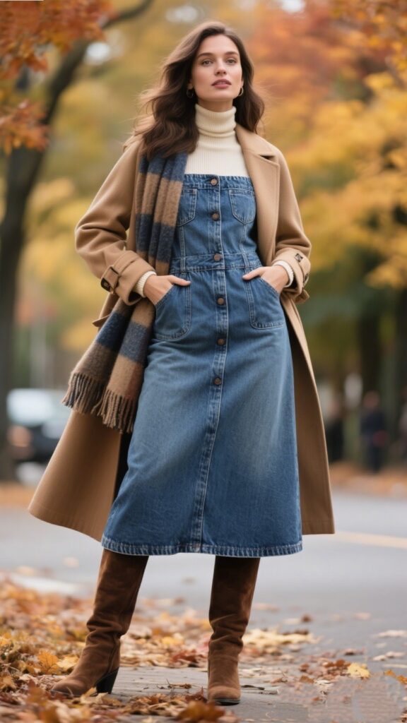 7. Denim Skirts & Dresses: Feminine Fall Touches