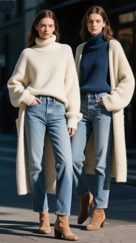 5. Pairing Denim With Cozy Knits