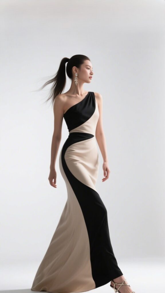7. The One-Shoulder Showstopper – “Asymmetry with Attitude”