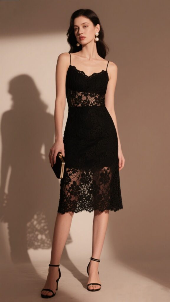 4. The Lace Black HOCO Dress – “Delicate Darkness”
