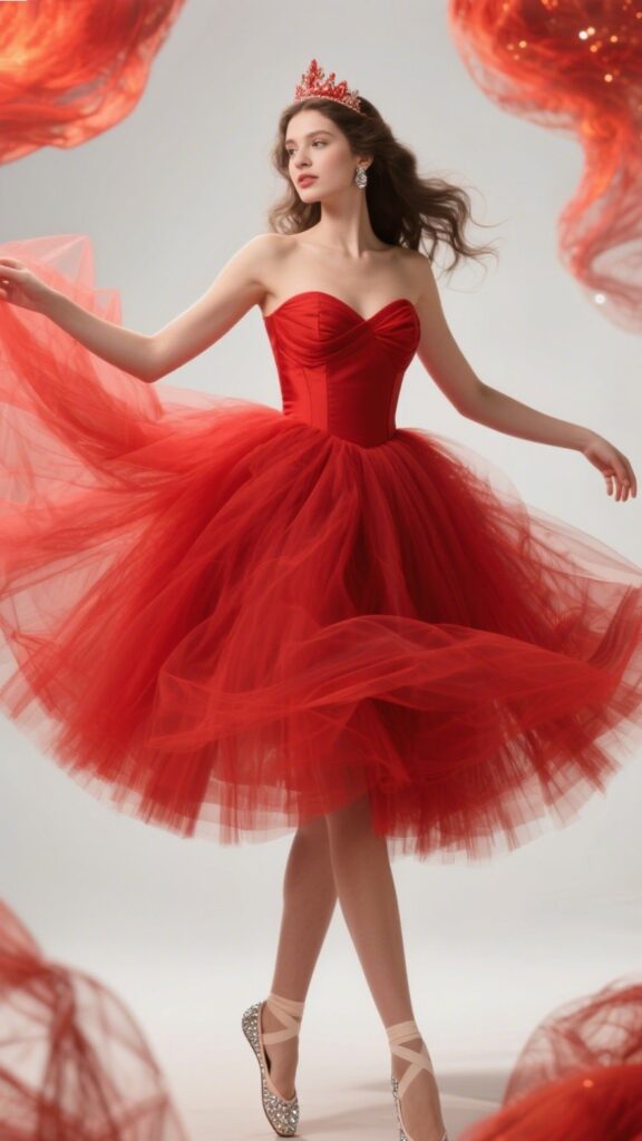 8. The Tulle Princess Dress – “Crimson Fairytale”