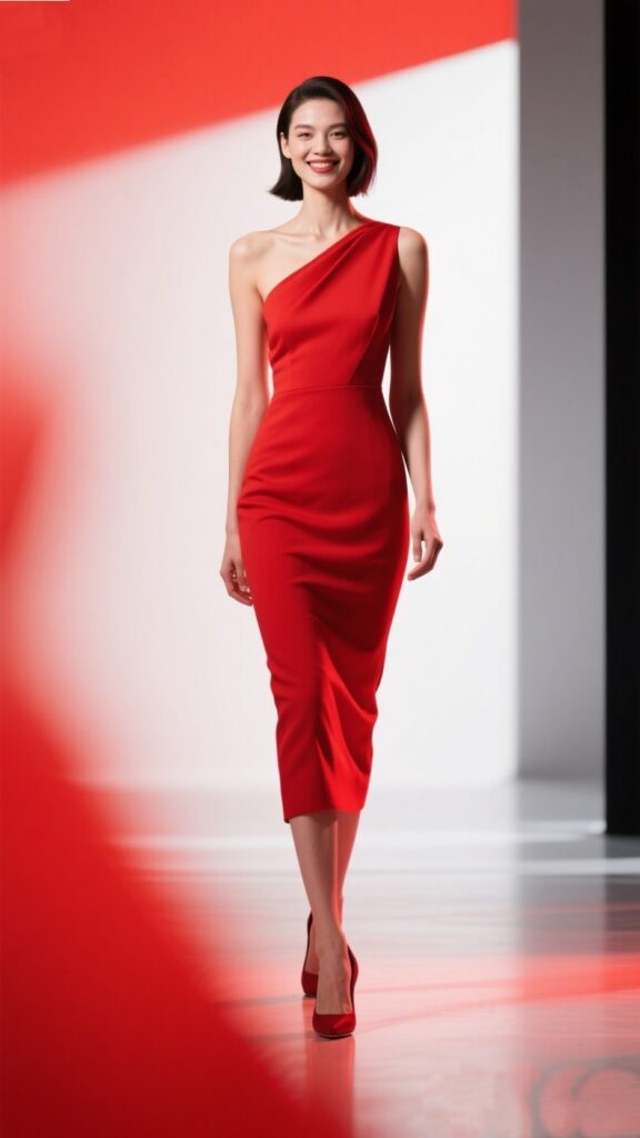 4. The One-Shoulder Statement Dress – “Asymmetry with Attitude”