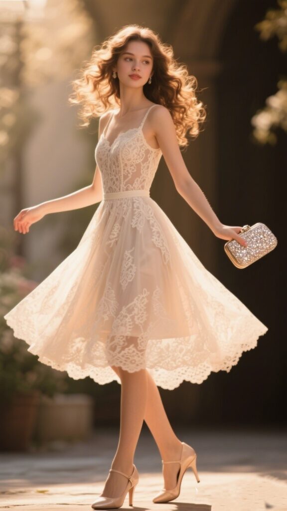 8. The Lace Skater Dress – “Romantic Twist”