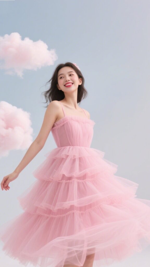 7. The Pink Tulle Dress – “Cotton Candy Twirl”
