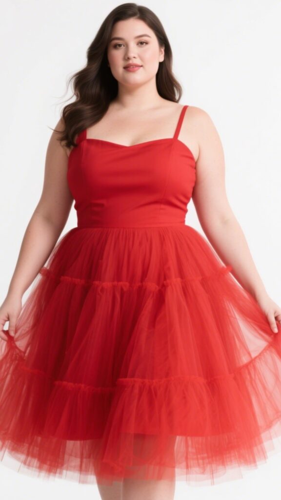 3. The Red Tulle A-Line Mini – “Playful Fire”