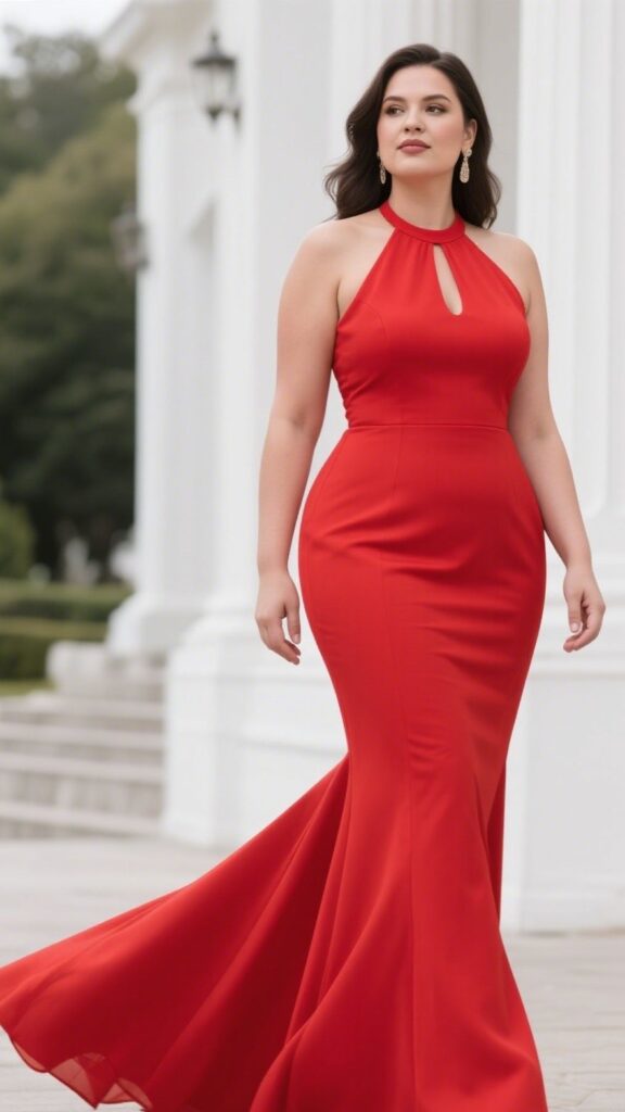 5. The Halter Neck Fit-and-Flare – “Flirty & Modern”