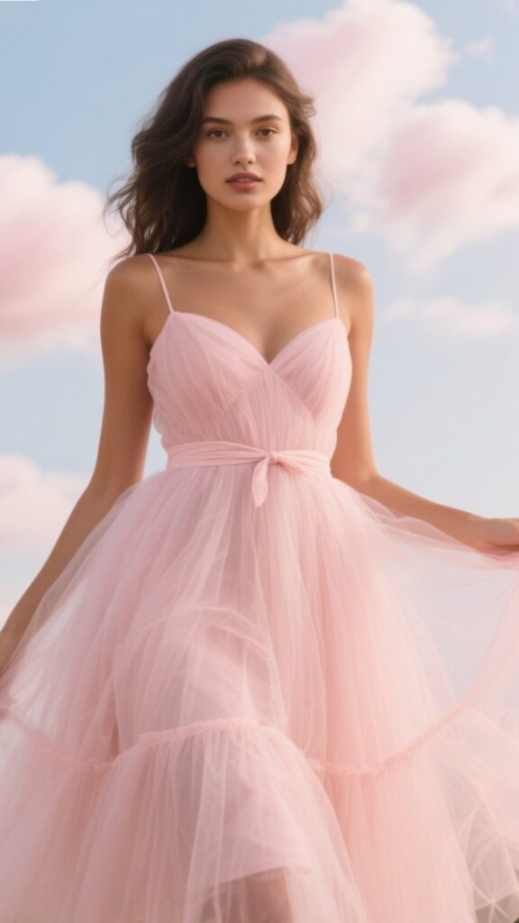 3. The Baby Pink Tulle Dress – “Cotton Candy Dream”